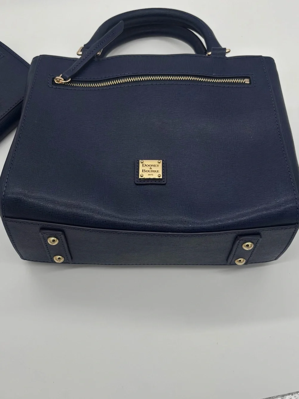 Dooney & Bourke Navy Leather Satchel with Wallet